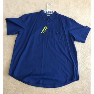 Izod Golf Shirt Polo Sz XL NWT Deadstock Blue Sun Control Wicking Fabric